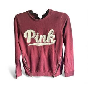 Pink Victoria’s Secret Sweatshirt Burgundy Long Sleeve Size XS